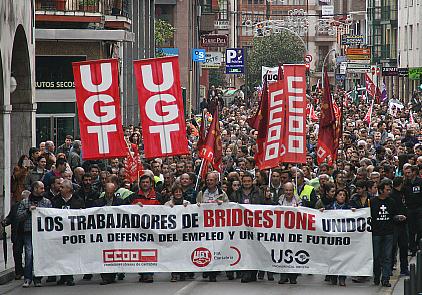 Manifestación trabajadores Bridgestone