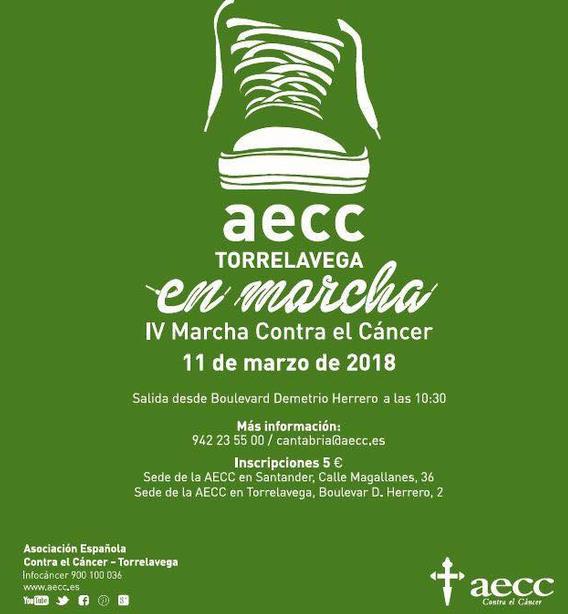 Torrelavega acogerá en marzo la IV Marcha contra el cáncer de la AECC