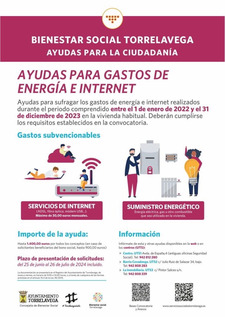 Torrelavega lanza nuevas ayudas para gastos de energía e Internet