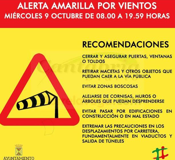  Torrelavega en alerta amarilla por vientos