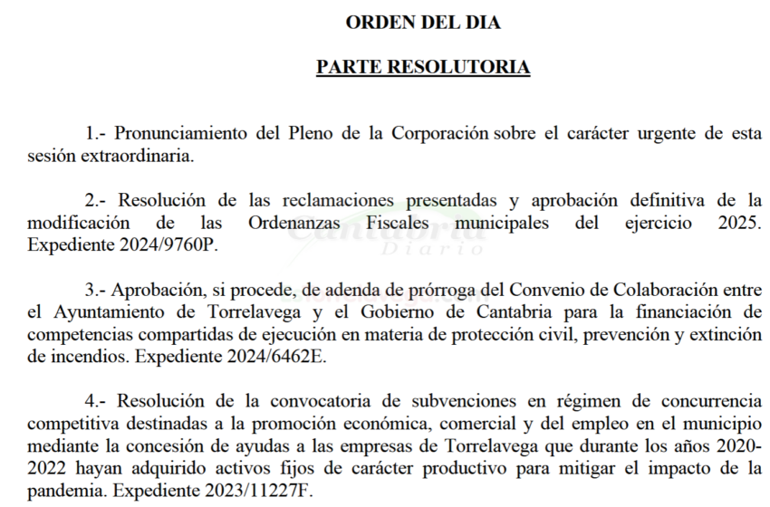  El viernes, Pleno urgente para aprobar la modificación de tasas para 2025